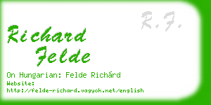 richard felde business card
